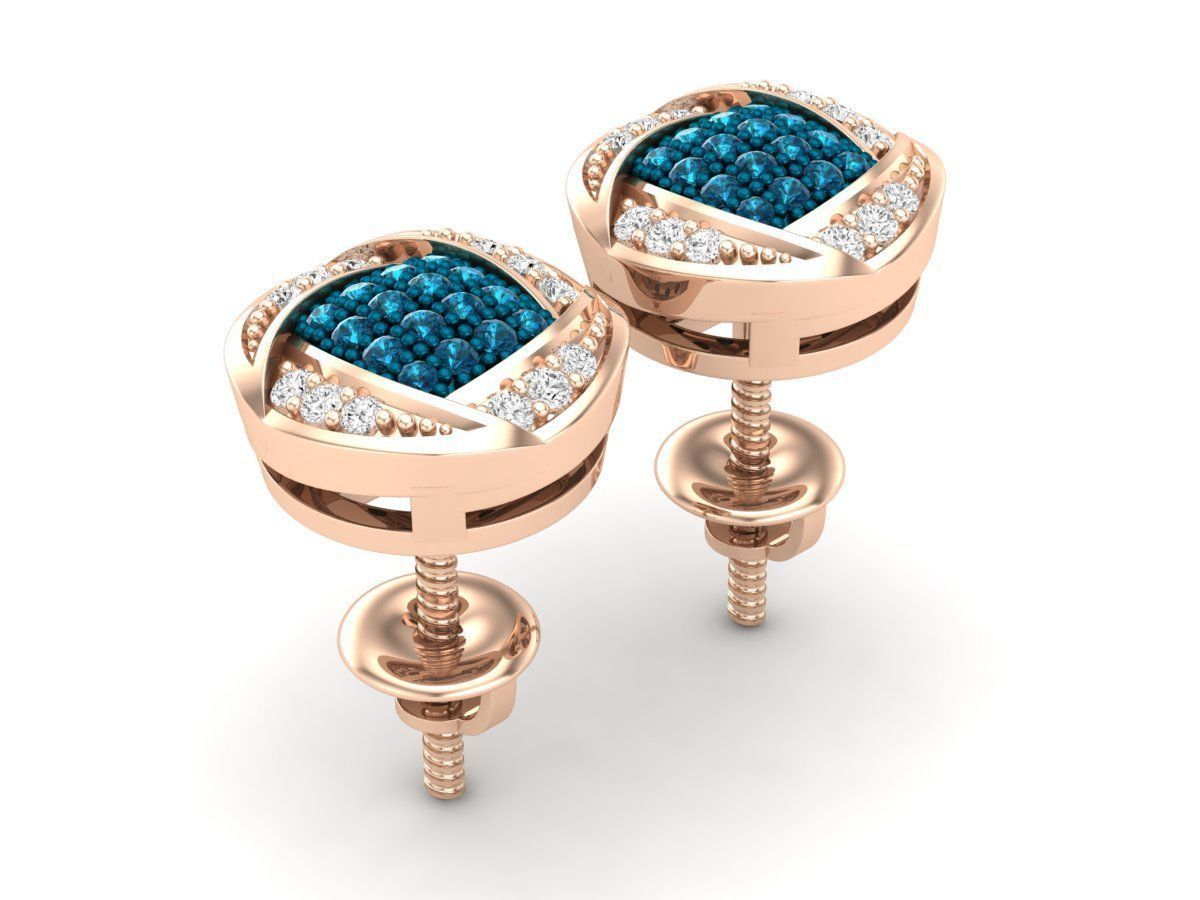 Diamond earrings for woman 3D print model_9