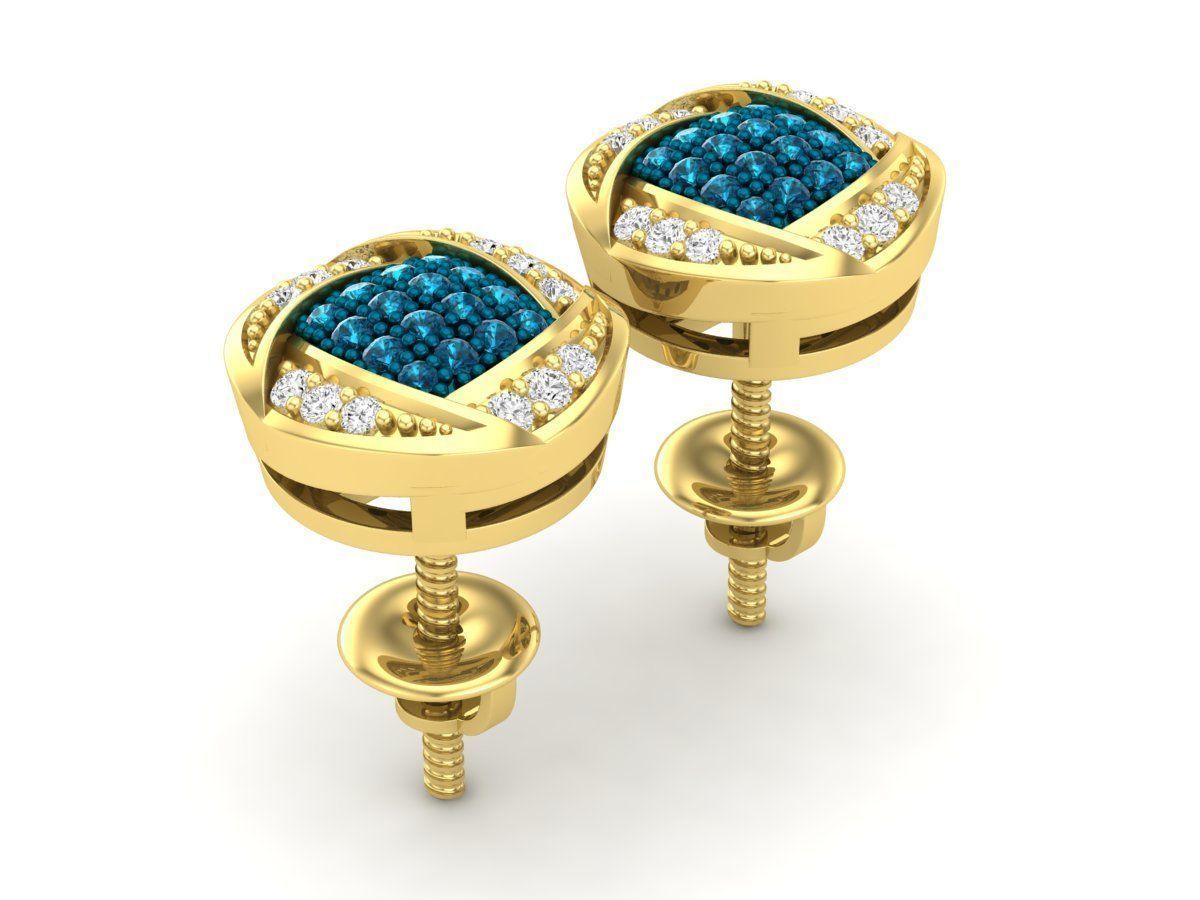 Diamond earrings for woman 3D print model_10