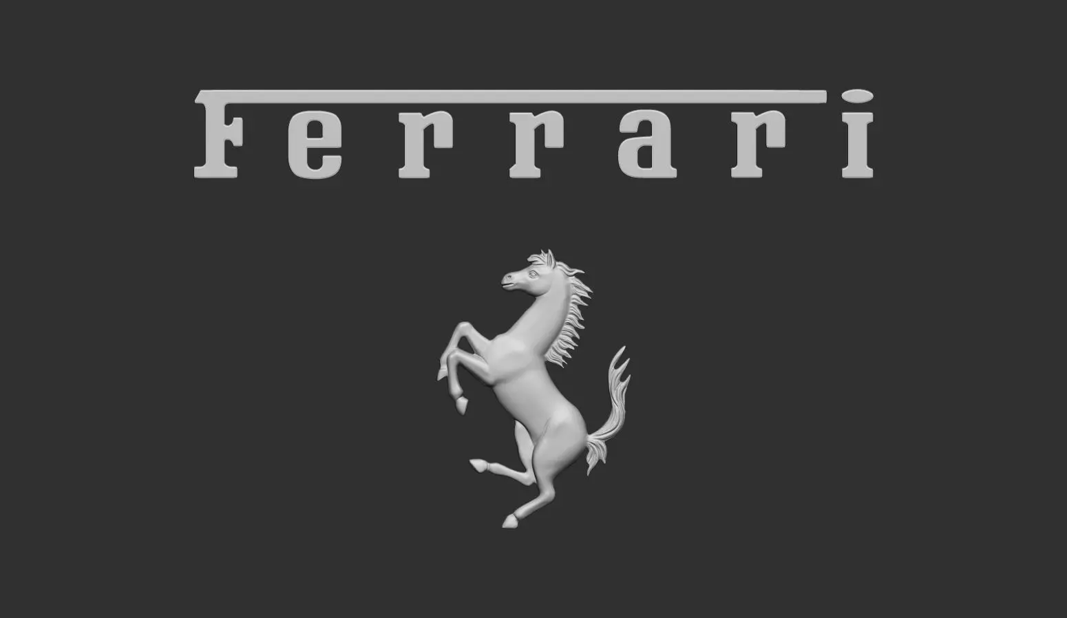 Ferrari Prancing Horse Logo Bas Relief for CNC 3D Print STL 3D print model