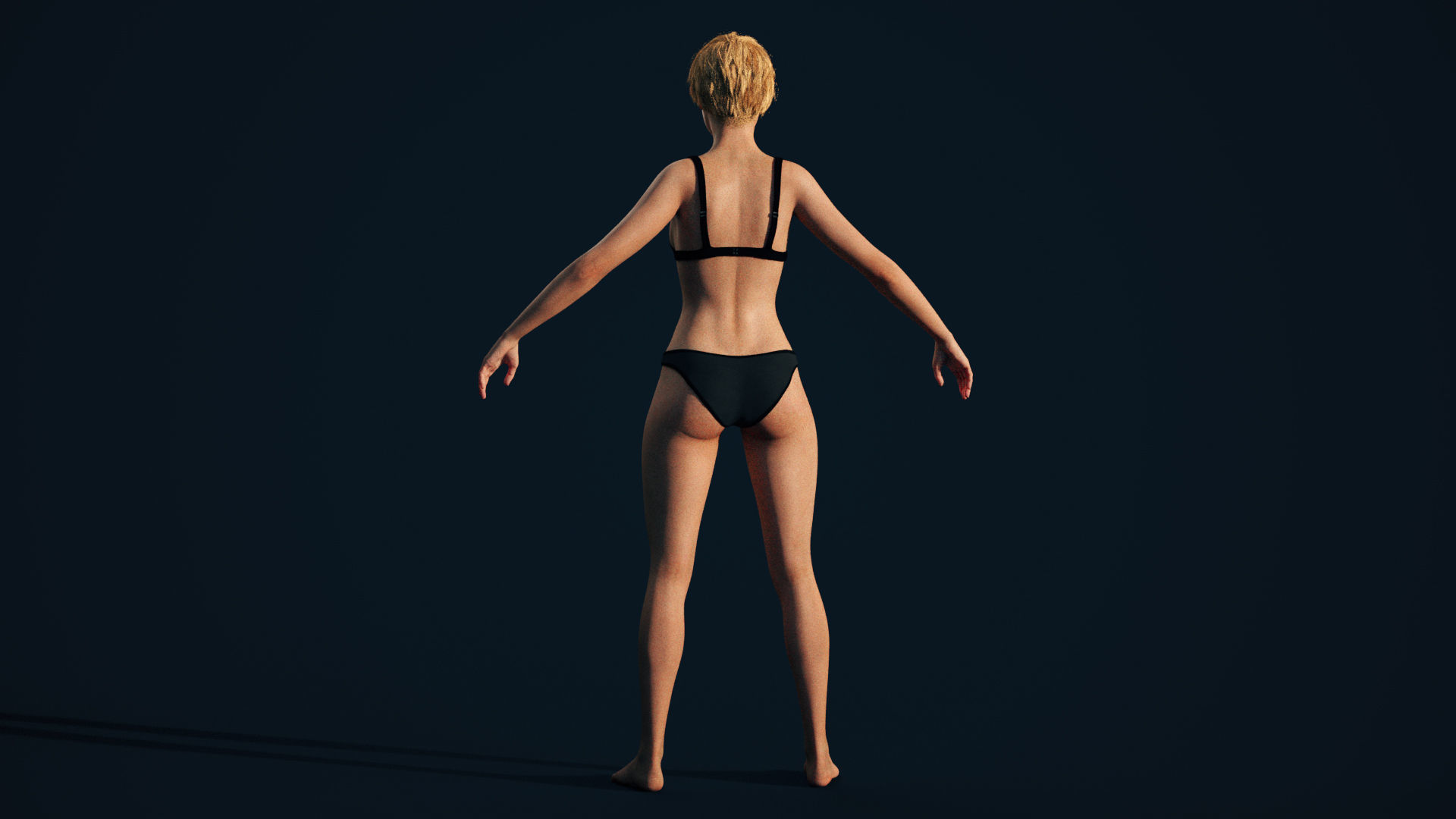 Rigged Female Model with Facial Blend shapes Low-poly 3D model_7