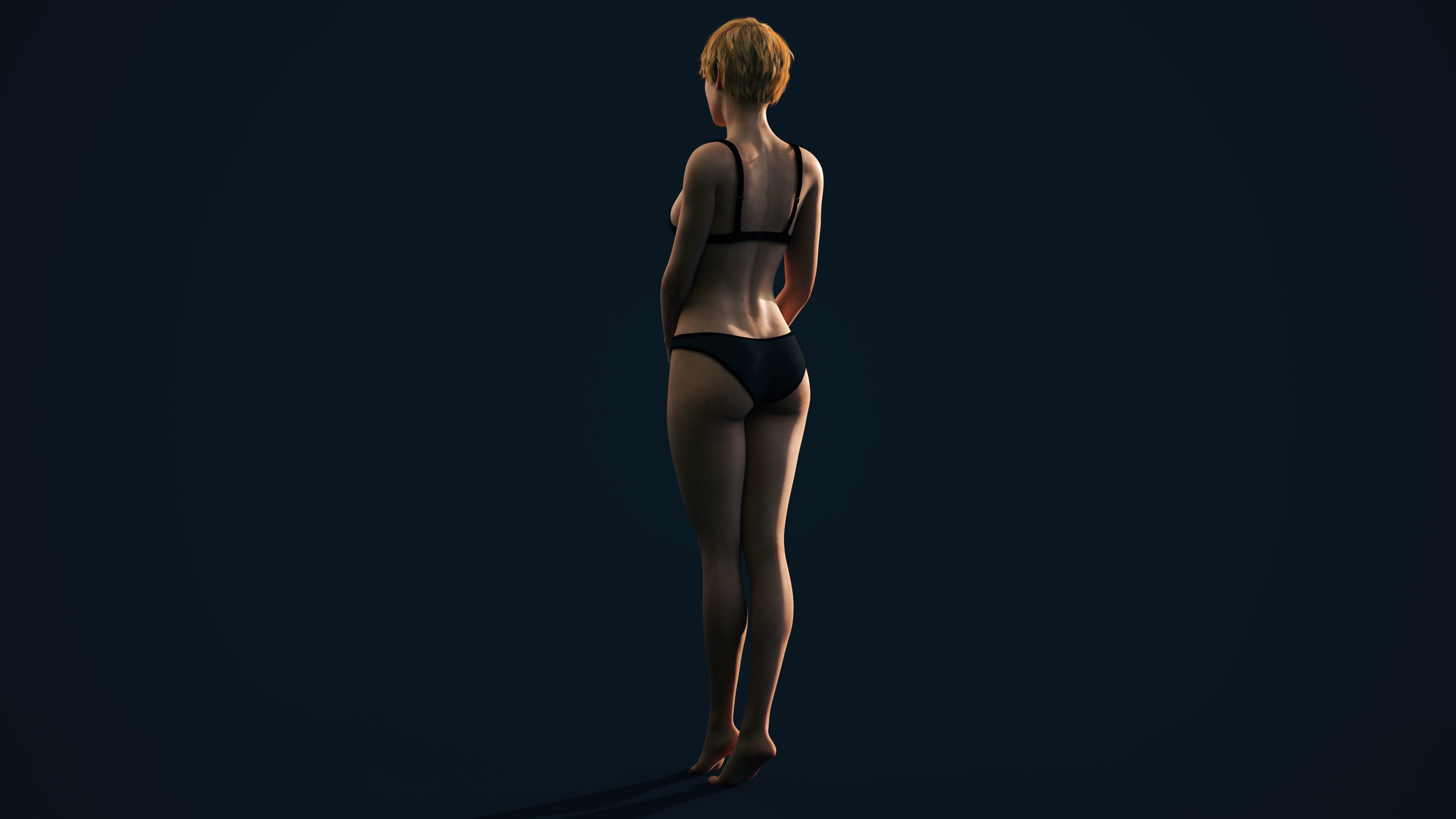 Rigged Female Model with Facial Blend shapes Low-poly 3D model_2