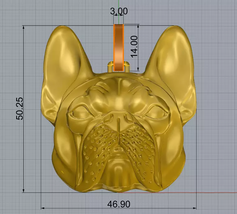 French Bulldog pendant 3D print model