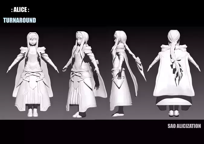 alice 3D model T pose