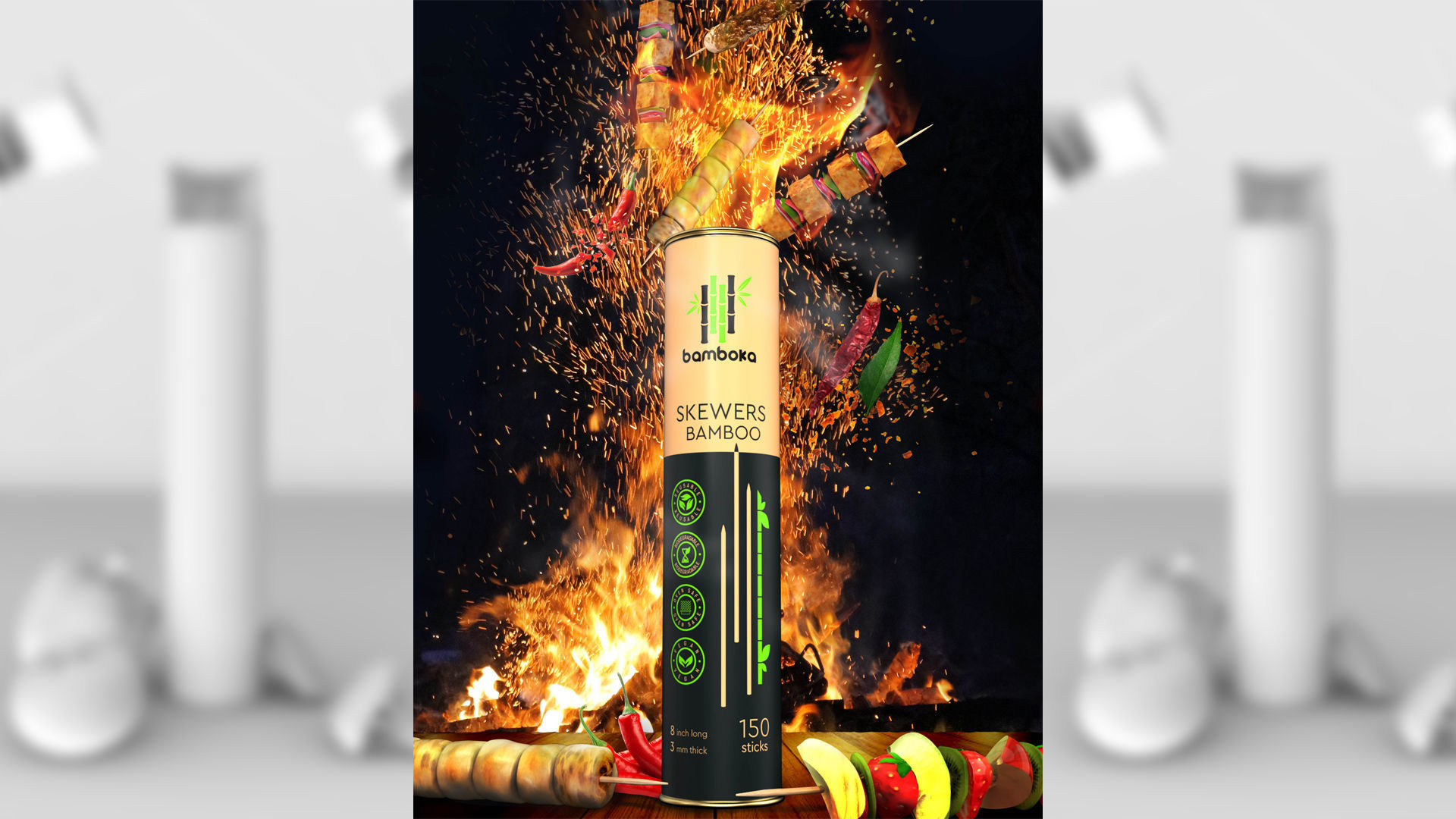 Skewers with Fruits and vegetables low poly props Low-poly 3D model_4