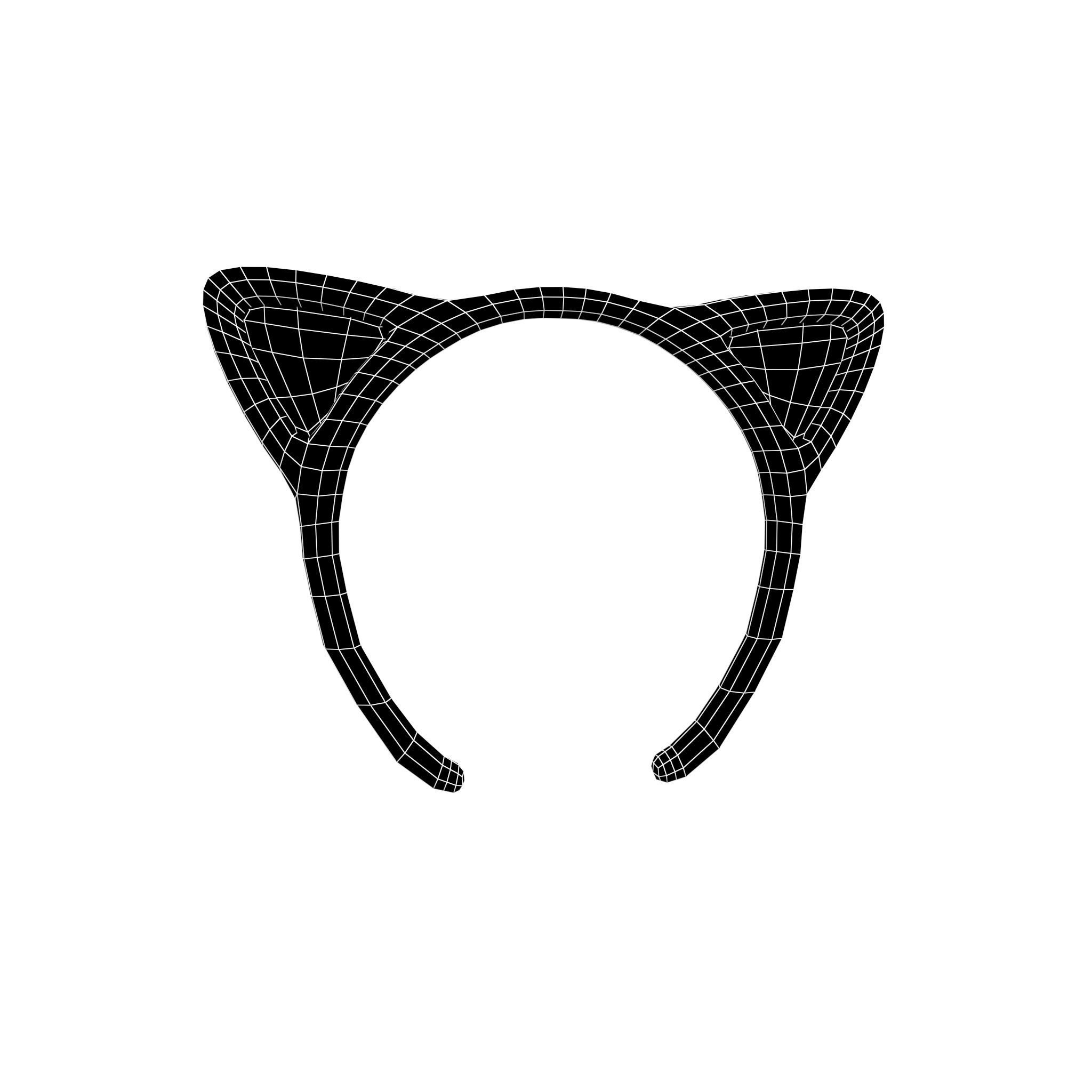 Cat Ear Headband v3 009 Low-poly 3D model_5
