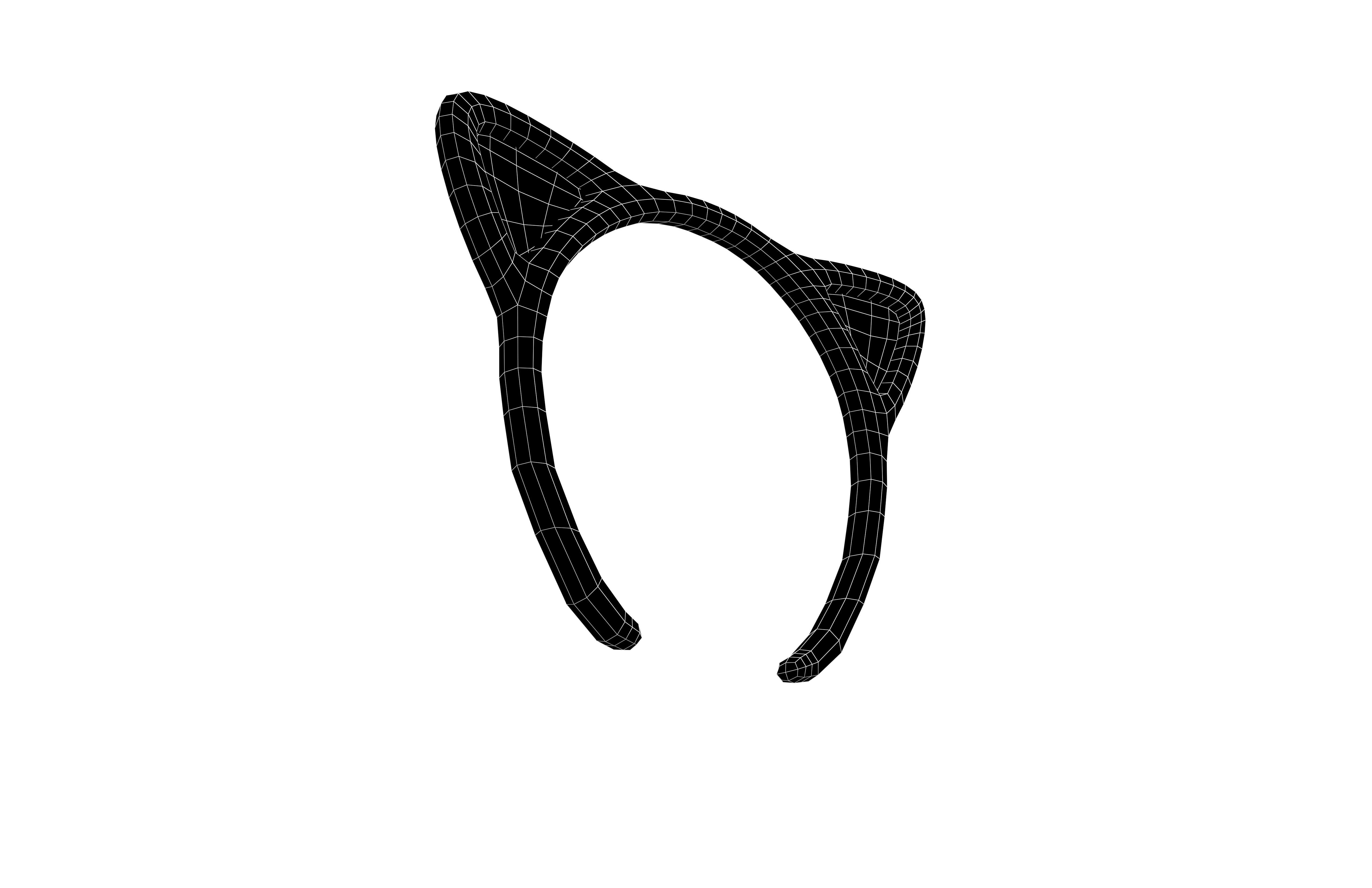 Cat Ear Headband v3 009 Low-poly 3D model_7