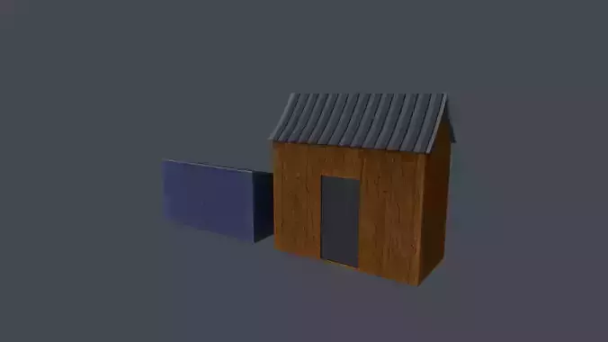 Shed Model wooden house with roof
