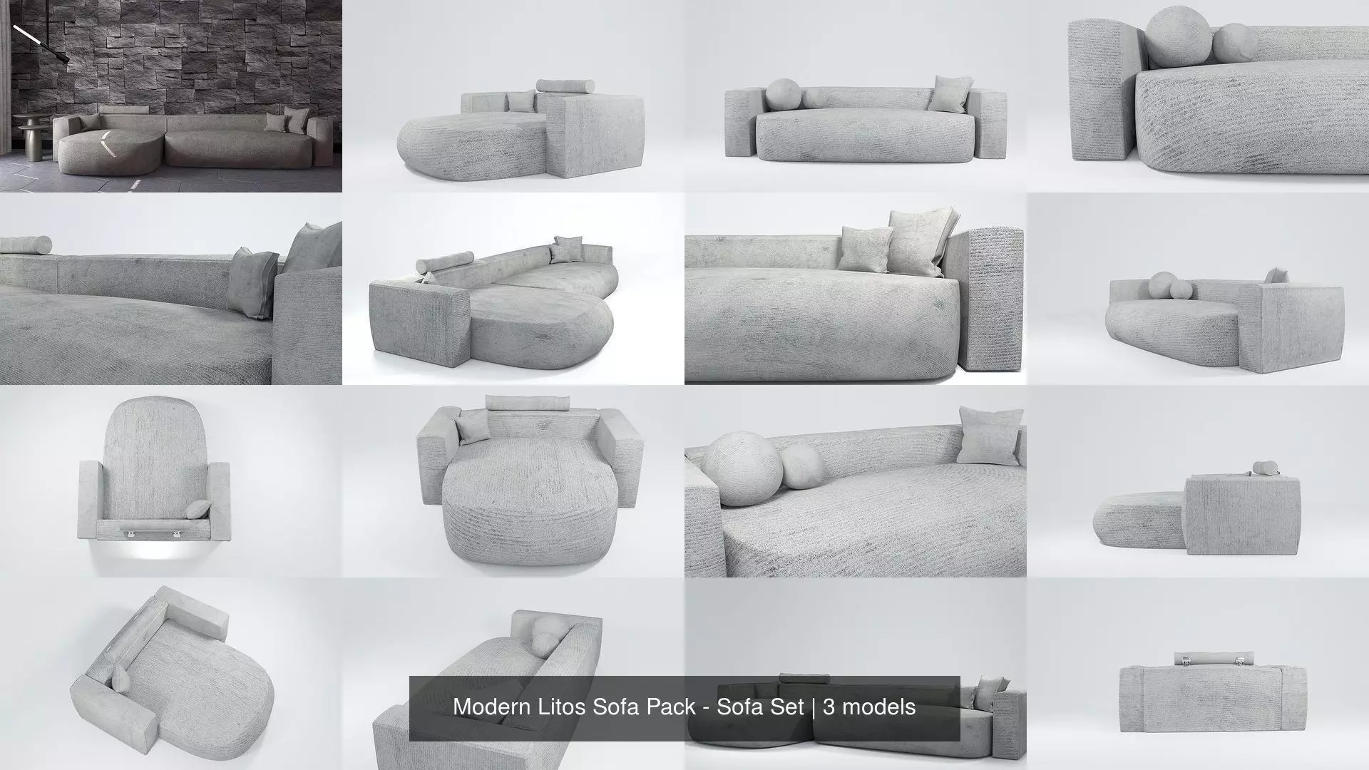 Modern Litos Sofa Pack - Sofa Set 3D Model Collection_0