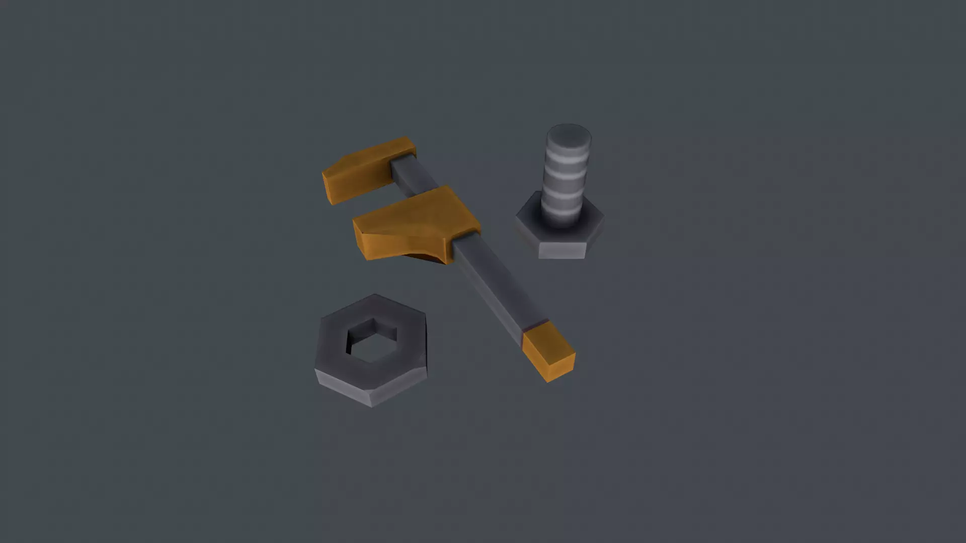 Tools hammer Low-poly 3D model_0
