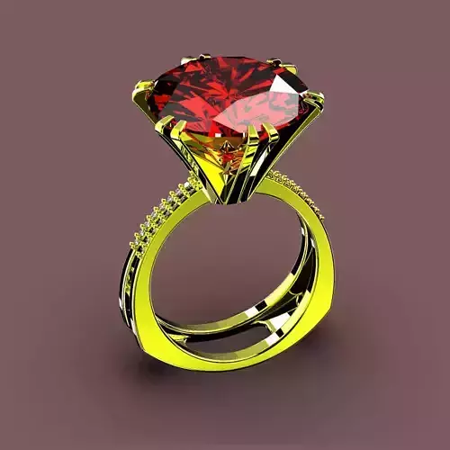 3D model Solitaire Round Cut EL Ring-PV