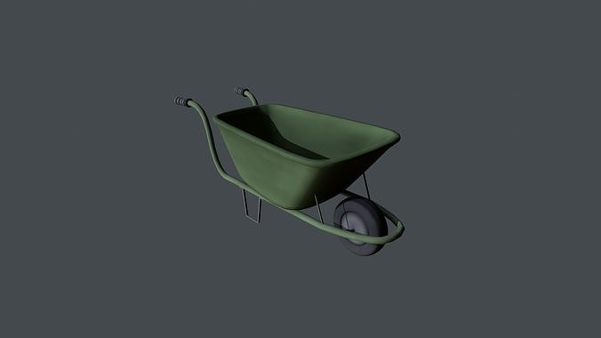 Wheel Barrow Low-poly 3D model