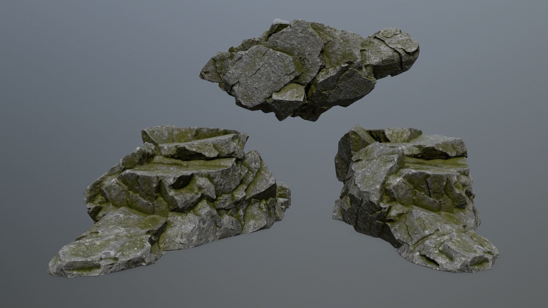 rocks rock Low-poly 3D model_9