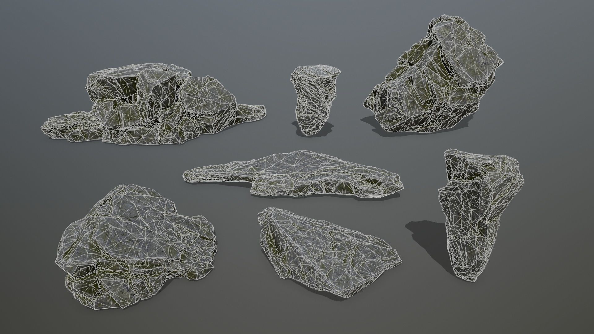 rocks rock Low-poly 3D model_16