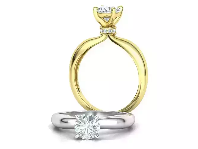 1CT Stone  Classic Solitaire Engagement Ring 3dmodel 3D print model