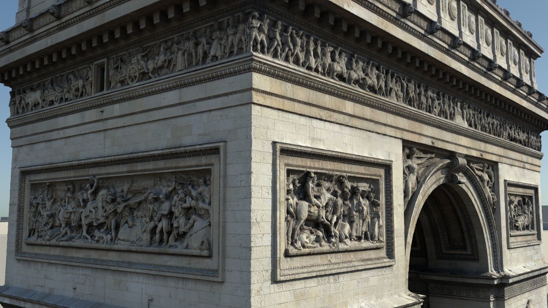 Arc De Triomphe Paris 3D model_8
