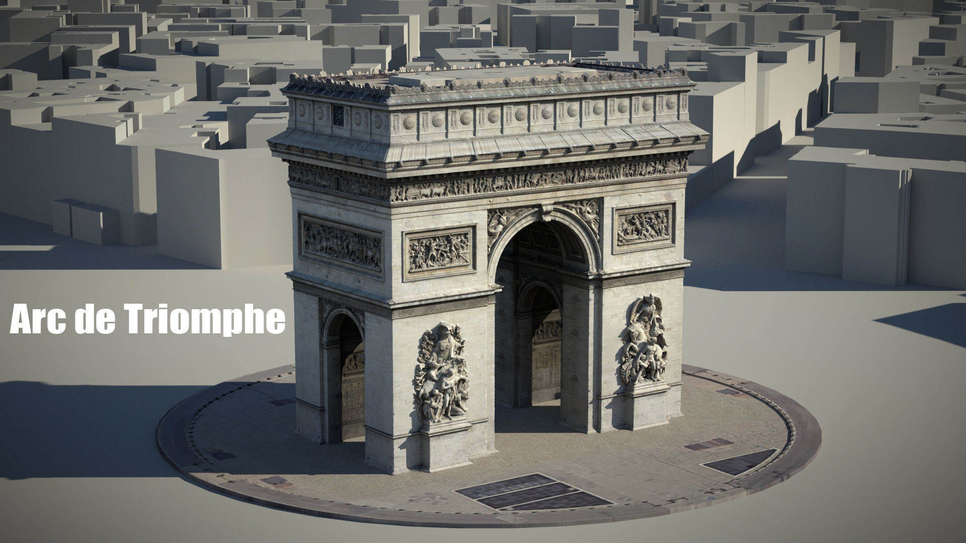 Arc De Triomphe Paris 3D model_1