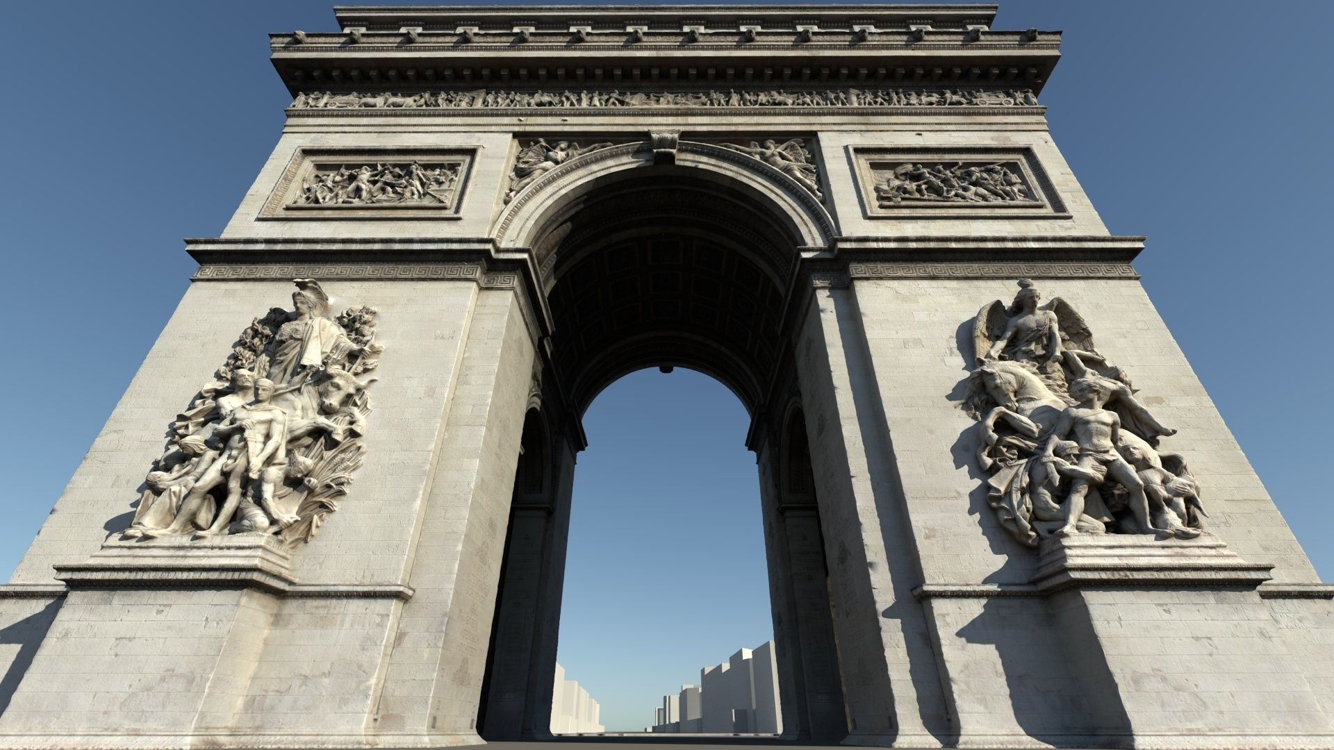 Arc De Triomphe Paris 3D model_9