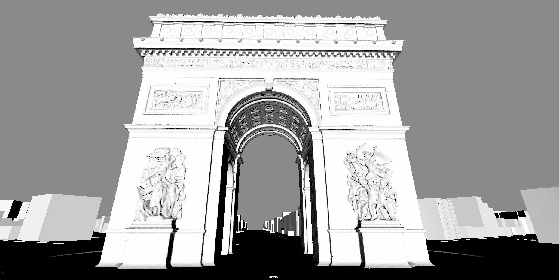 Arc De Triomphe Paris 3D model_14