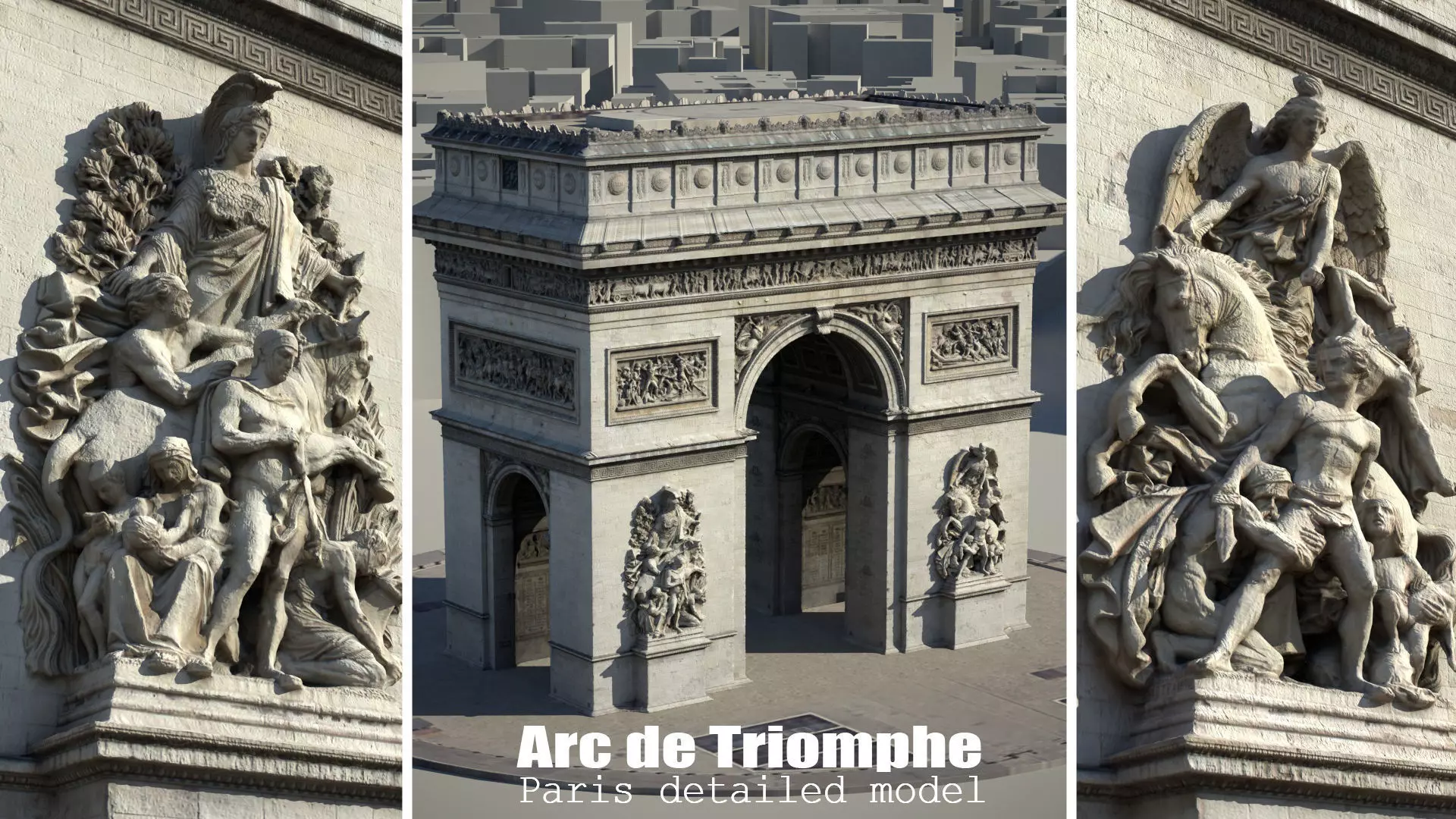 Arc De Triomphe Paris 3D model_0
