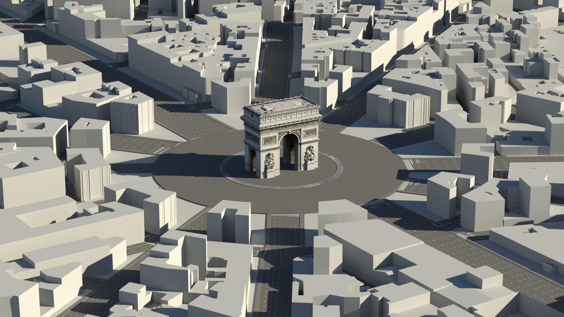 Arc De Triomphe Paris 3D model_12