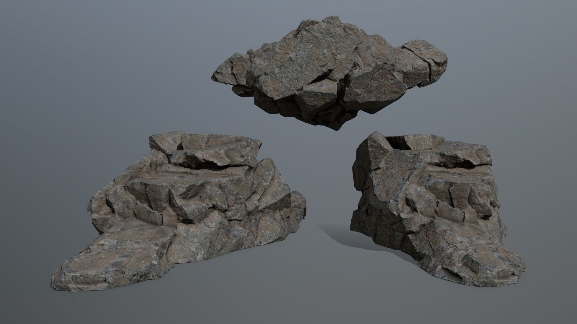rocks rock Low-poly 3D model_2