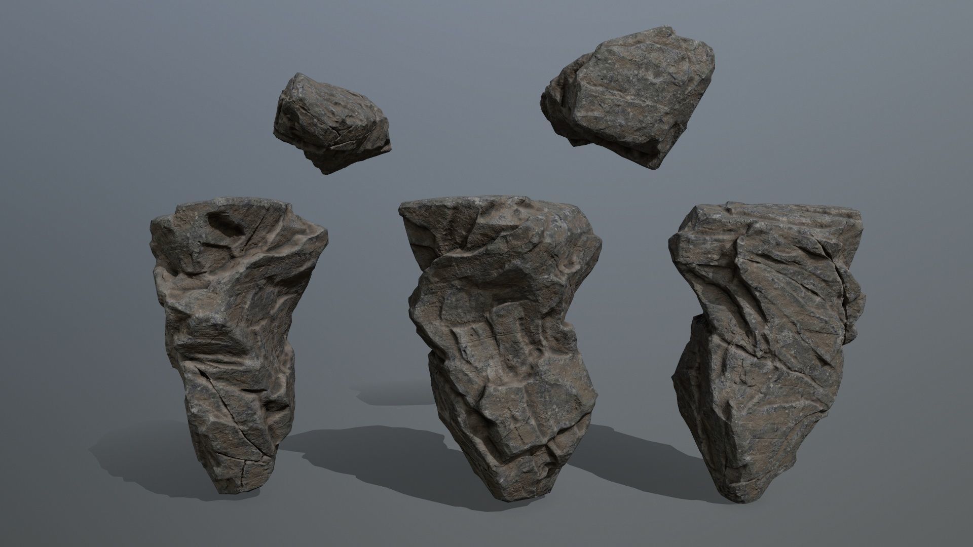 rocks rock Low-poly 3D model_7