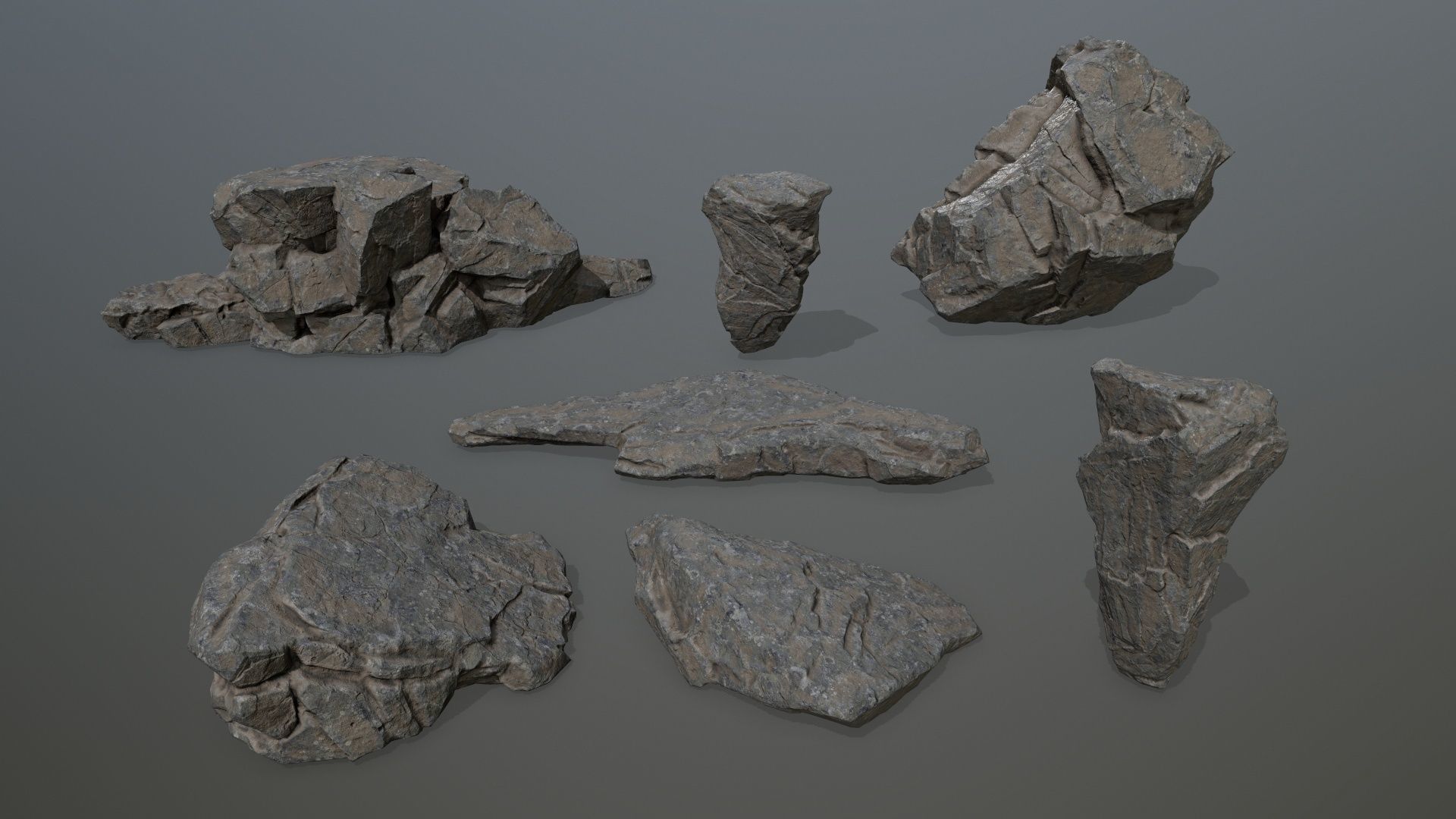 rocks rock Low-poly 3D model_1