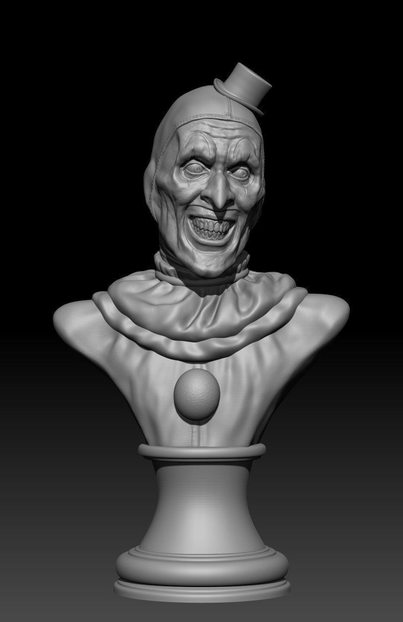 Clown bust of 3D print model_5