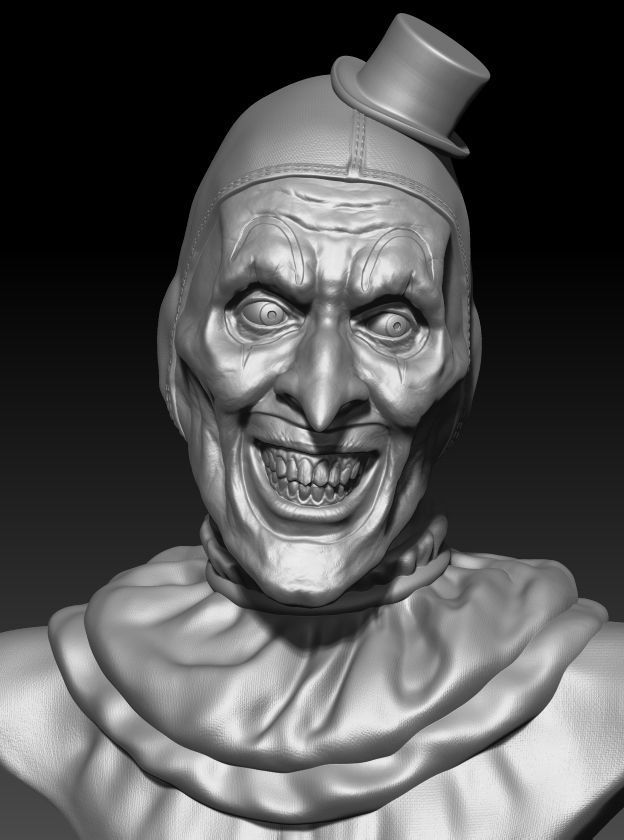 Clown bust of 3D print model_4