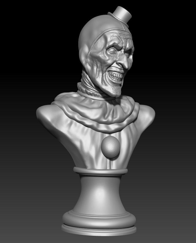 Clown bust of 3D print model_1