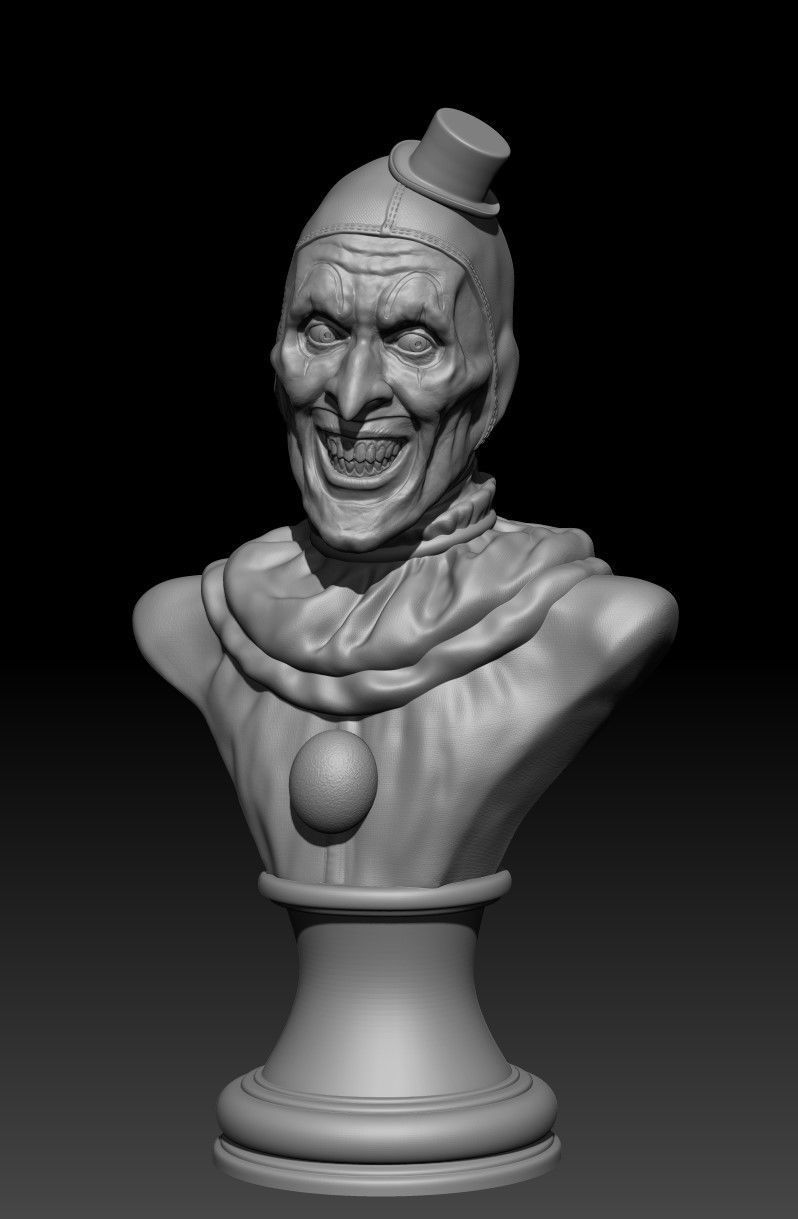 Clown bust of 3D print model_6