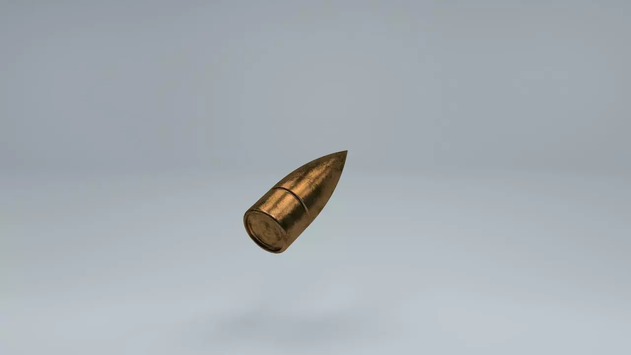 Bullet with lighting Low-poly 3D model_0