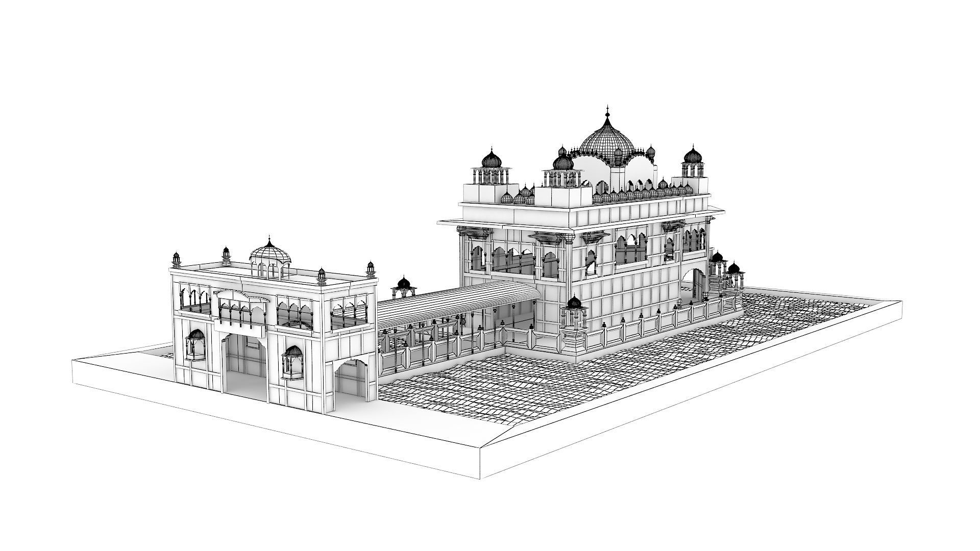 Golden Temple India  3D model_7
