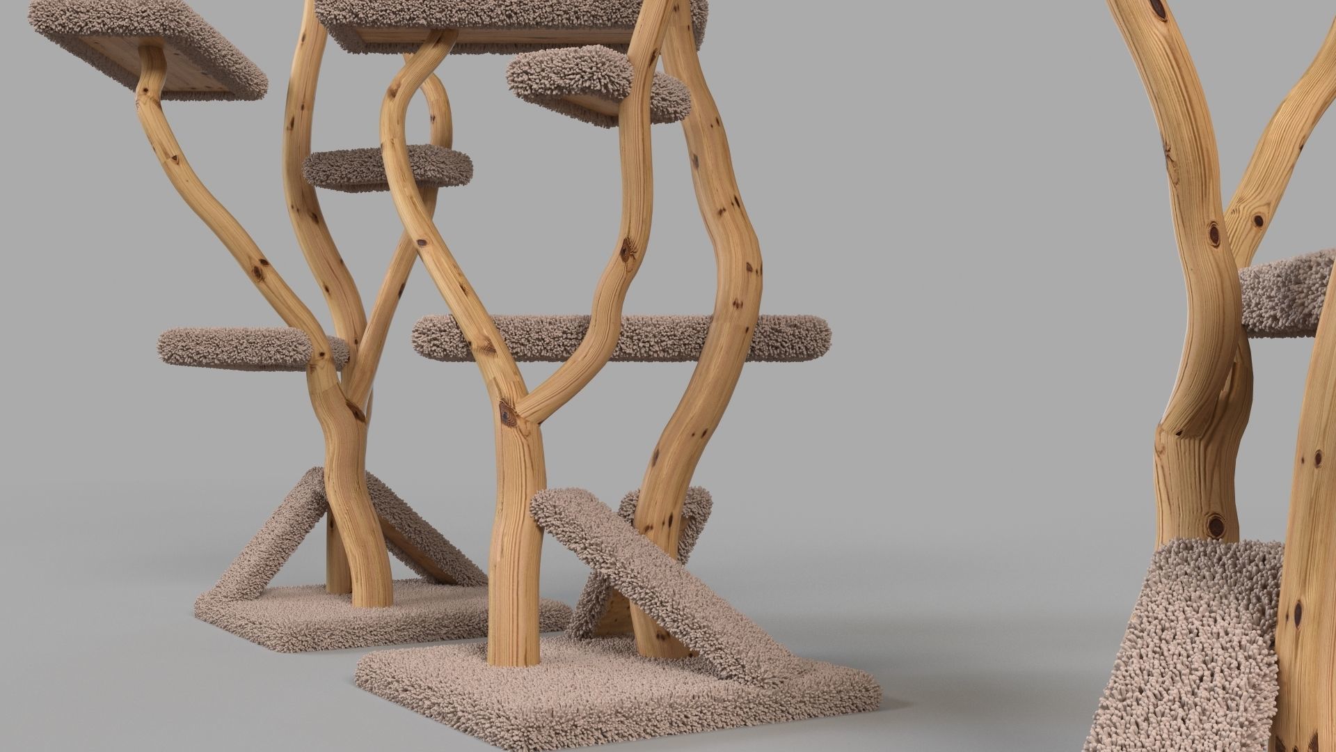 Catpost sculpture 3D model_1