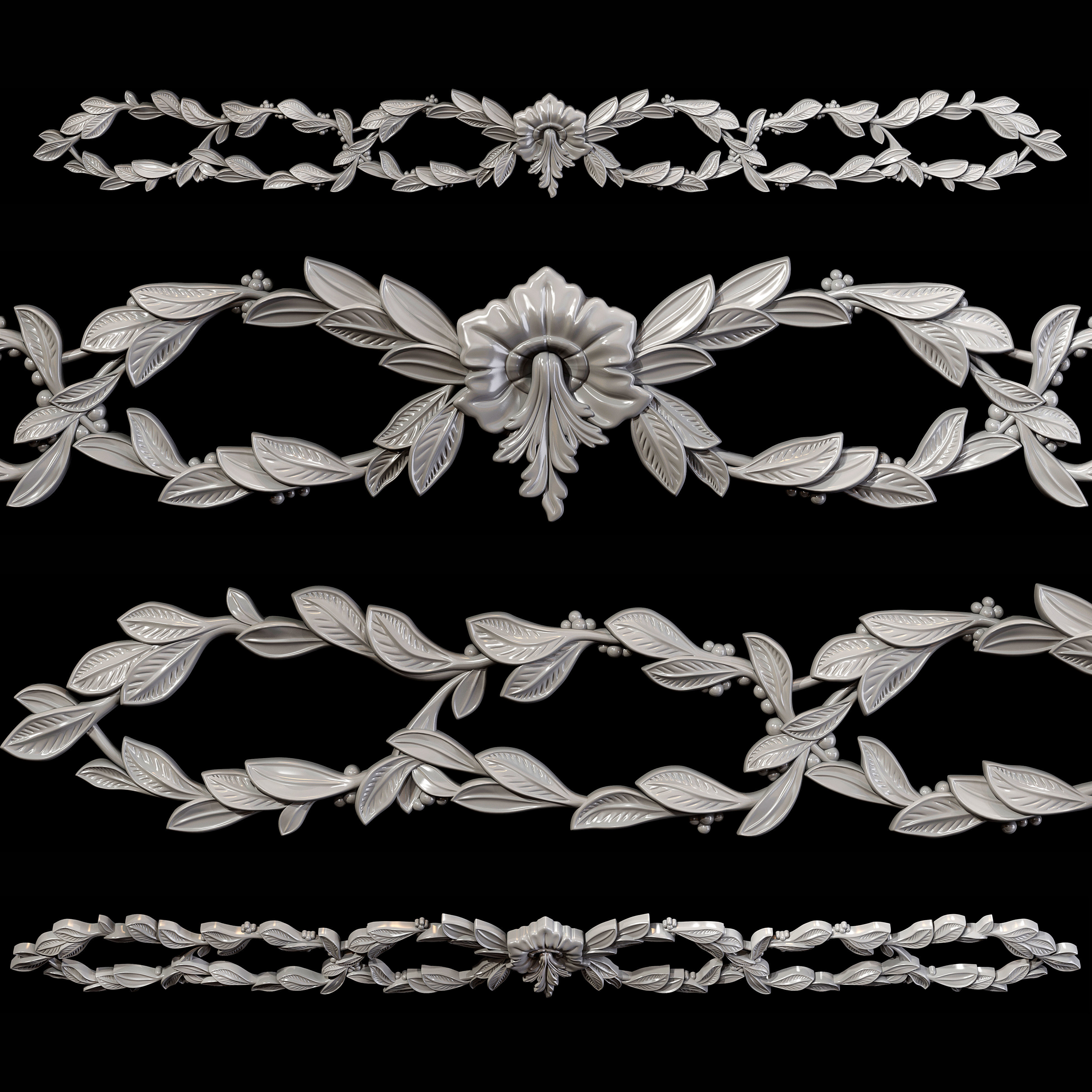 Classic carved 015 3D model_3