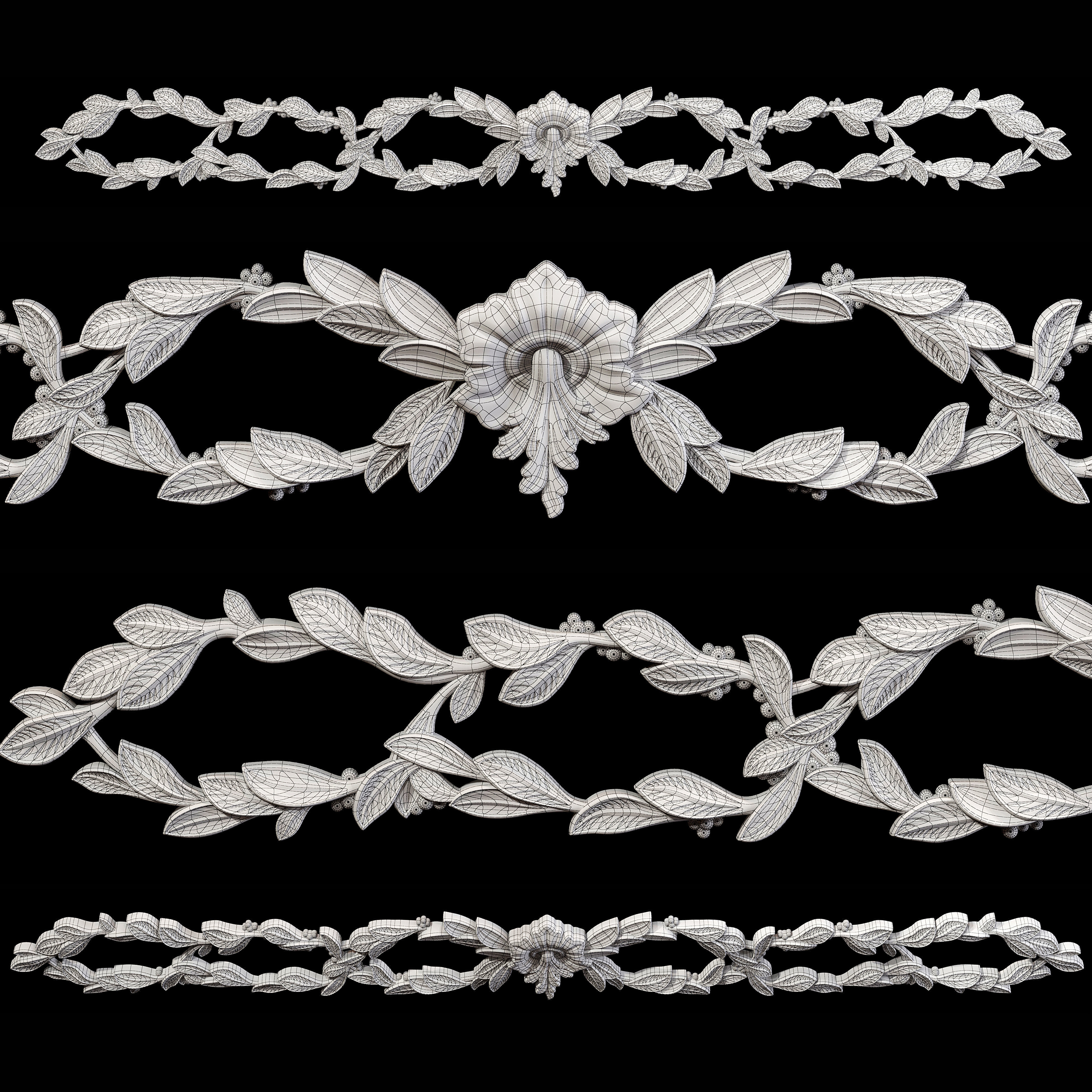 Classic carved 015 3D model_4