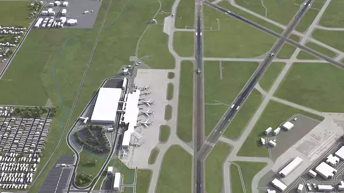 Madison Dane County Airport Low-poly 3D model
