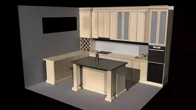 Classical island kitchen