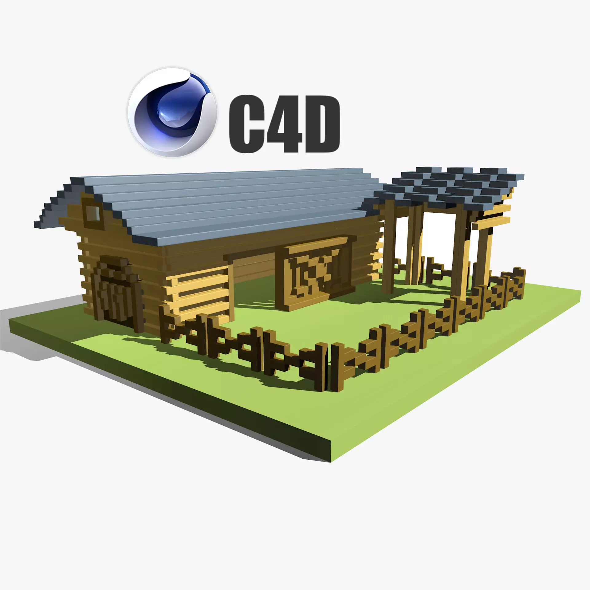 Cattle corral Low-poly 3D model