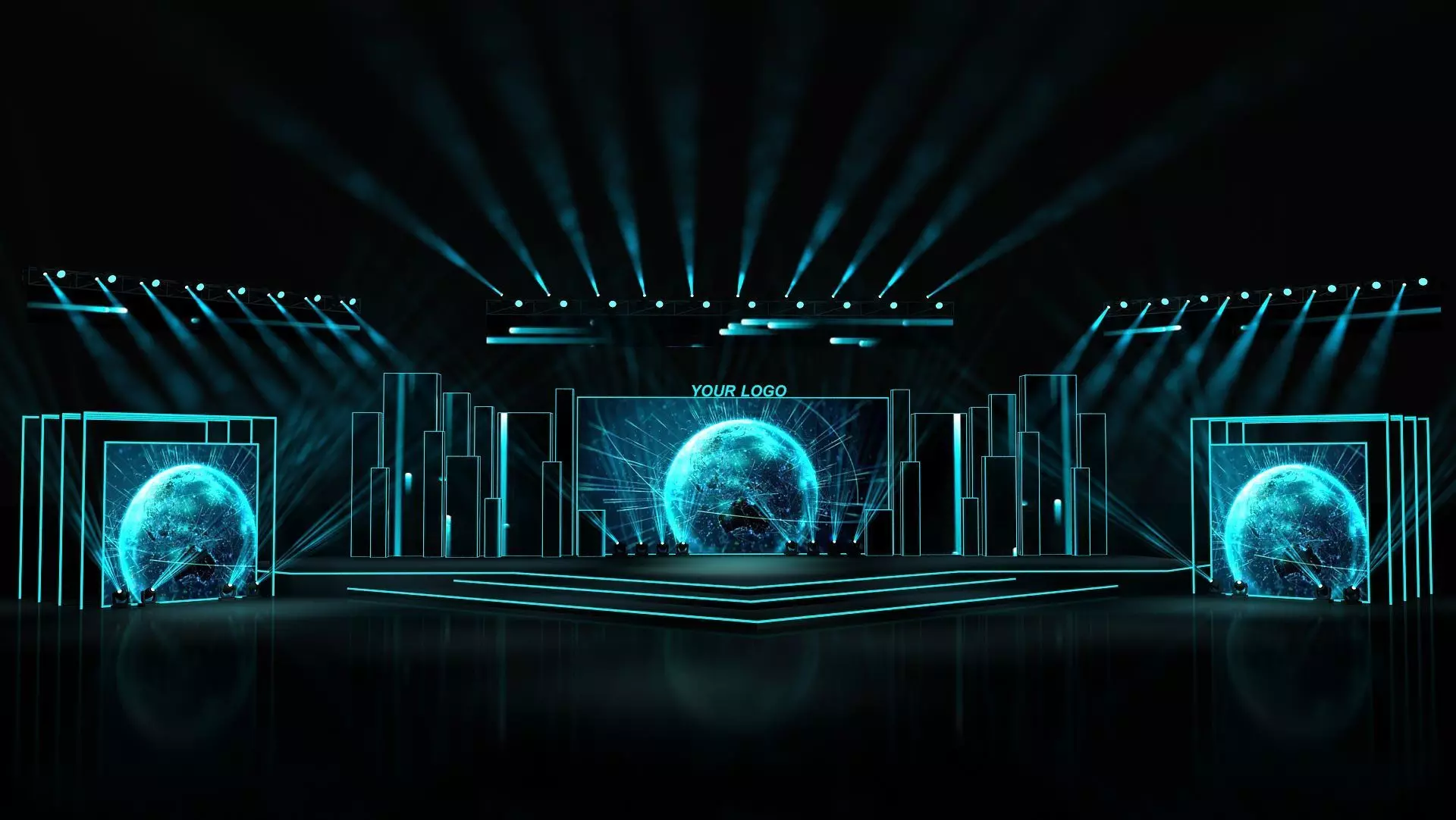 Event stage design 3D model_0