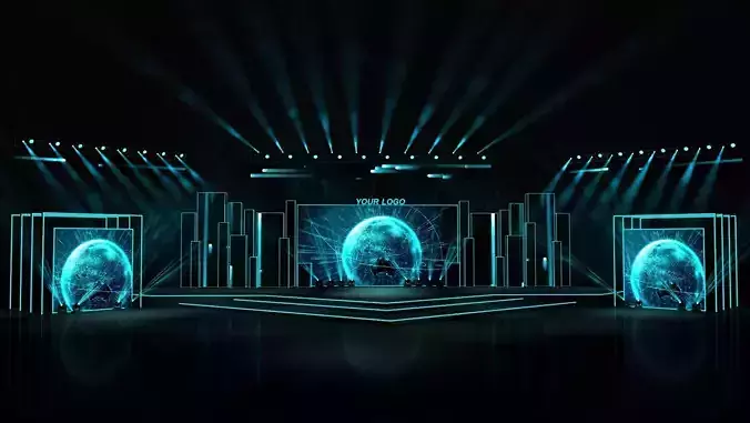 Event stage design 3D model