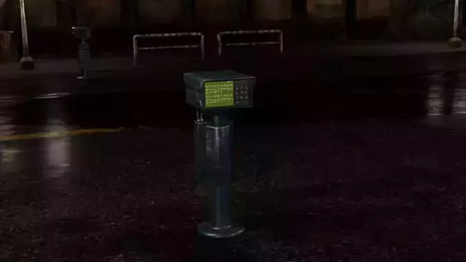 Cyberpunk Infoterminal Low-poly 3D model