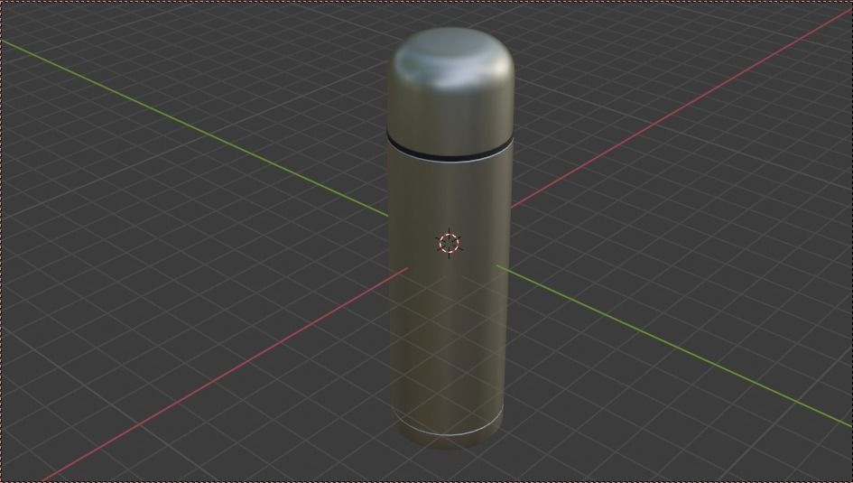 Metallic Thermos - Bottle - Flask  Low-poly 3D model_3