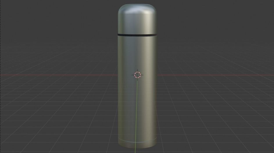 Metallic Thermos - Bottle - Flask  Low-poly 3D model_1