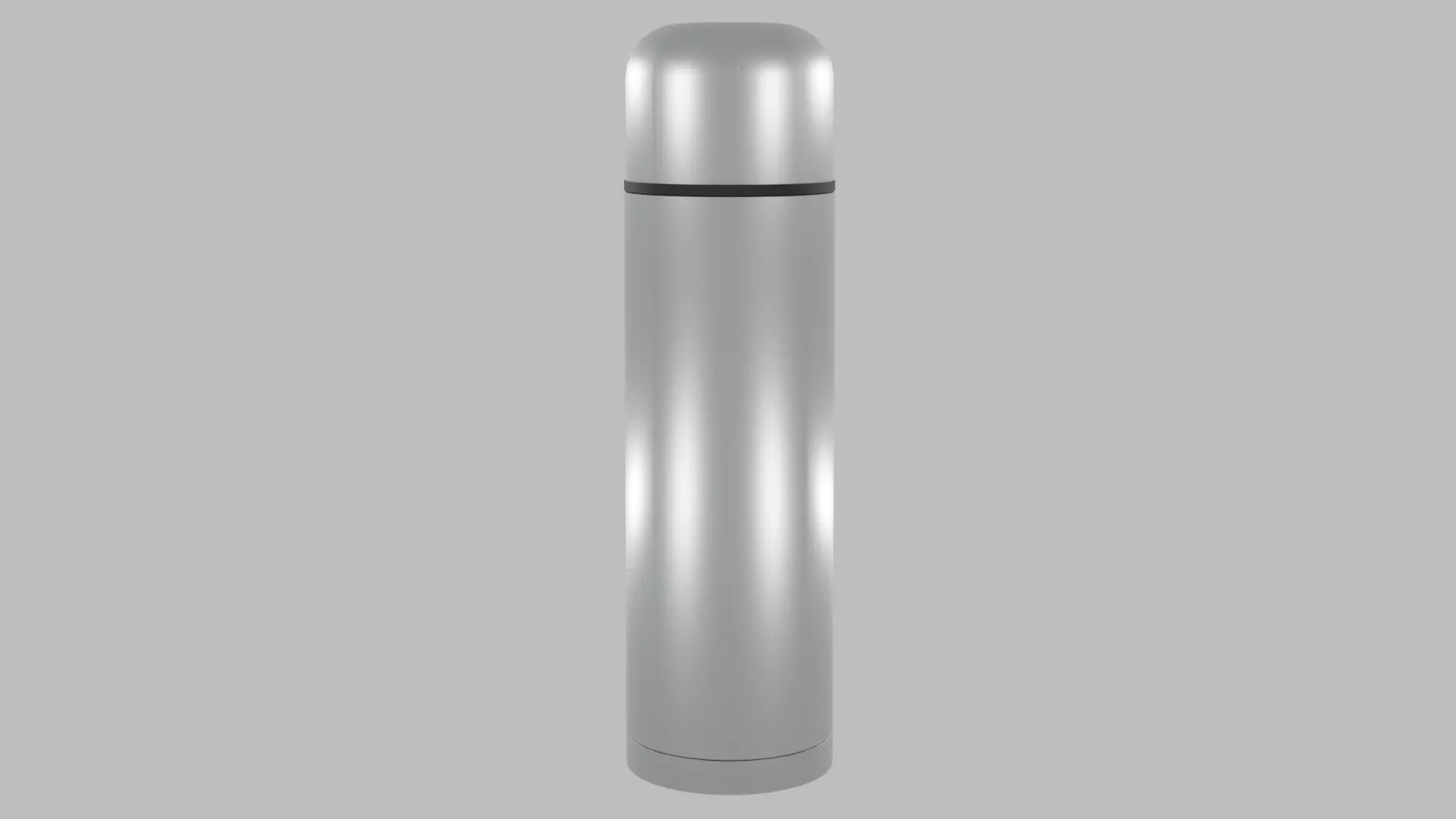 Metallic Thermos - Bottle - Flask  Low-poly 3D model_0