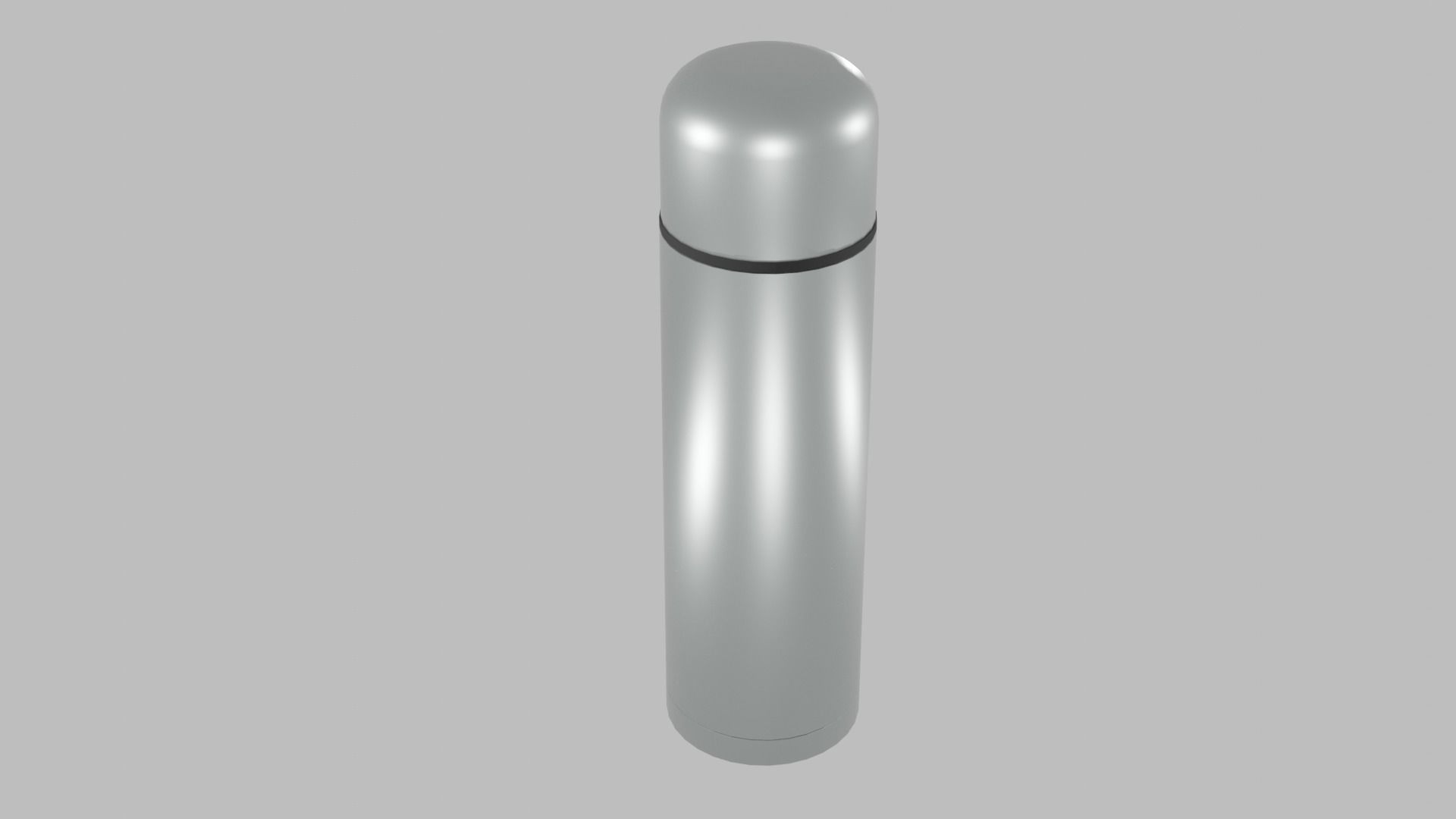 Metallic Thermos - Bottle - Flask  Low-poly 3D model_2