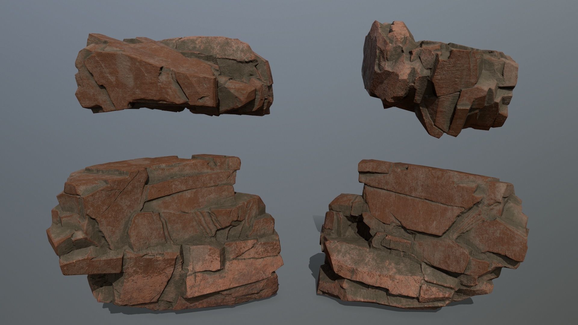 desert rocks  Low-poly 3D model_16