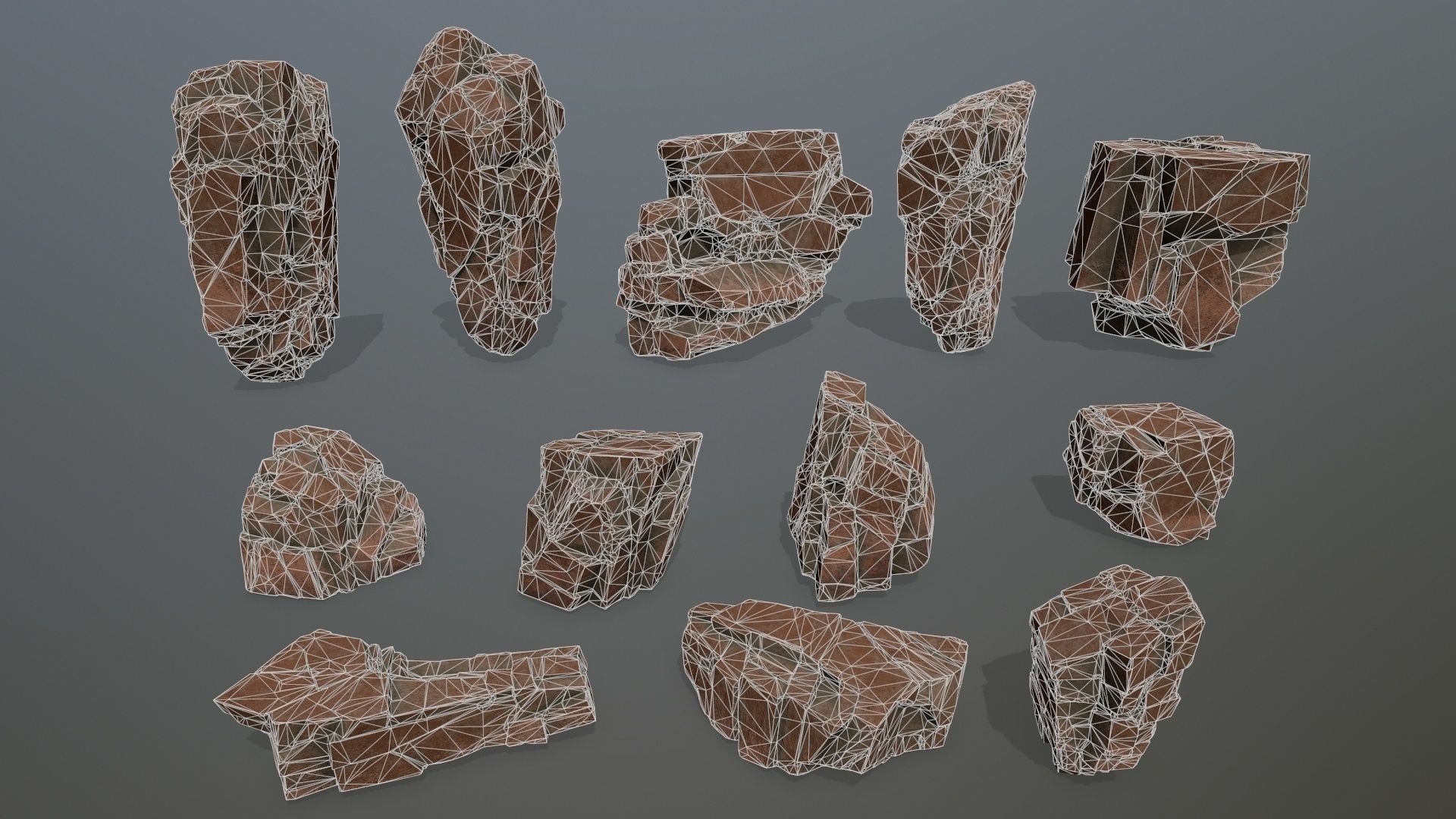 desert rocks  Low-poly 3D model_25