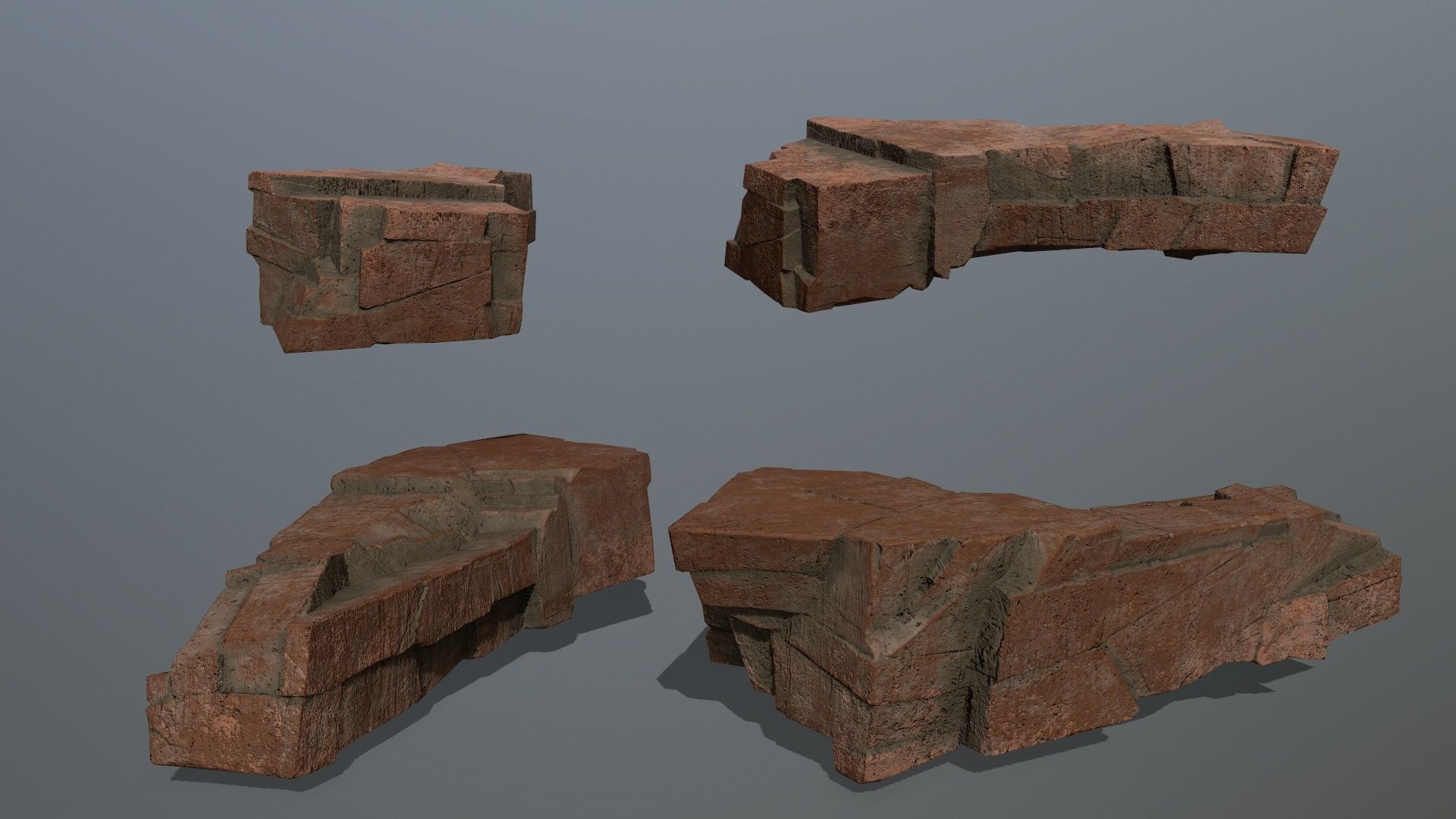 desert rocks  Low-poly 3D model_24