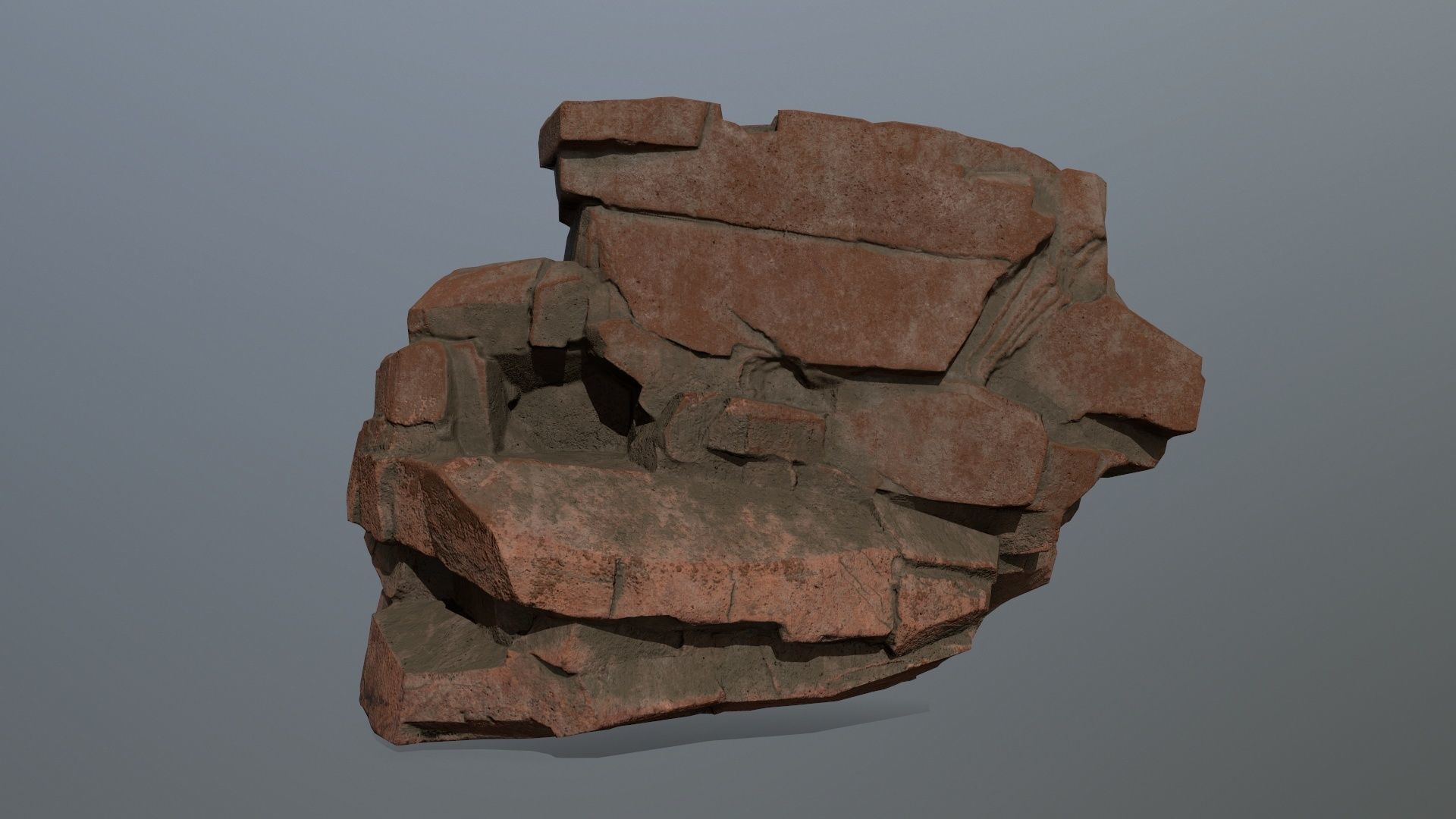 desert rocks  Low-poly 3D model_4